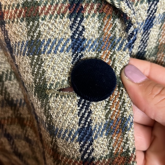 Miss V Clementino German Velvet Wool Plaid vintage Blazer Jacket Academia Paris - Picture 6 of 11